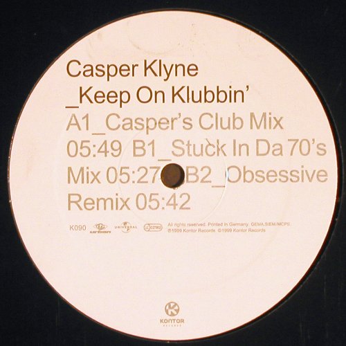 Klyne,Casper: Keep on Klubbin'*3, Kontor(K090), D, 1999 - 12inch - V5497 - 6,00 Euro