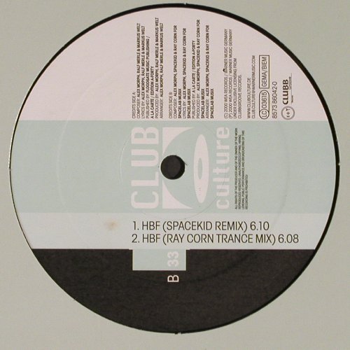 Alex Morph: EP(Part One), Supernova*2, HBF*2, Club Culture (8573 86042-0), D, 2000 Typ: 12" Best.-Nr.: V6215 Preis: 7,50 Euro.