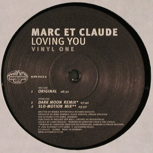 Marc et Claude: Loving You * 6, Vinyl 1 + 2, Alphabet City (ALPH 0113-6), D, 2001 Typ: 12"*2 Best.-Nr.: V6330 Preis: 7,50 Euro.