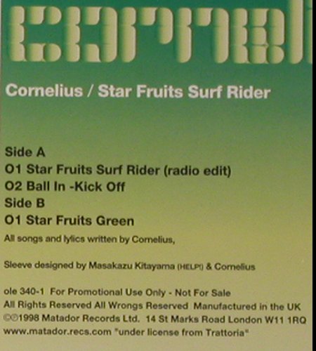 Cornelius: Star Fruits Surf Rider*2+1, vg+&sol;vg+, Matador (ole 340-1), UK, 1998 Typ: 12" Best.-Nr.: V6870 Preis: 6,00 Euro.