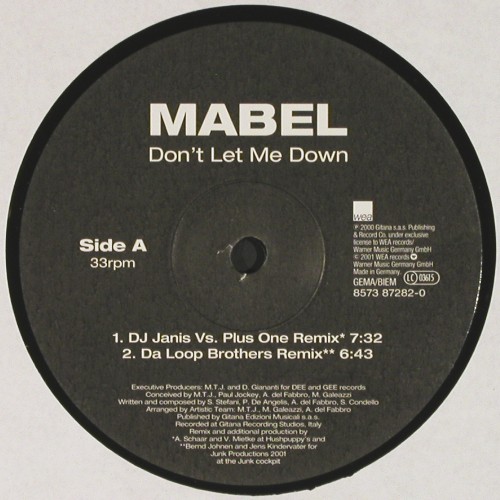 Mabel: Don't Let Me Down*4, WEA, D, 2001 Typ: 12" Best.-Nr.: V8075 Preis: 6,00 Euro.