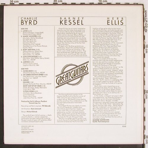 Byrd,Charlie/Barney Kessel/H.Ellis: Great Guitars (like new), Concord (CJ-23), US, 1976 Typ: LP Best.-Nr.: V3891 Preis: 12,50 Euro