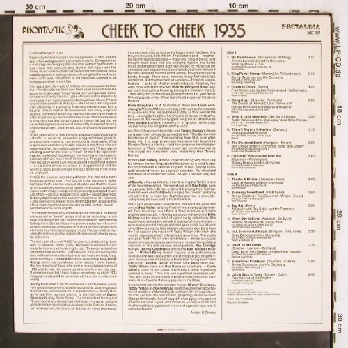 V.A.Cheek to Cheek 1935: Jimmie Lunceford.. Fats Waller, Phontastic(NOST 7657), S, 1985 - LP - V3892 - 9,00 Euro