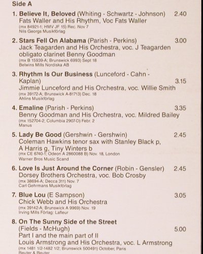 V.A.On the sunny side otStreet 1934: Fats Waller... Cassa Loma Orch., Phontastic(NOST 7653), S, 1984 - LP - V3893 - 9,00 Euro