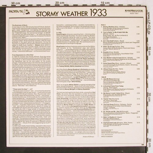 V.A.Stormy Weather 1933: Duke Ellington, B.Crosby, Venuti..., Phontastic(NOST 7647), S, 1983 - LP - V3894 - 9,00 Euro