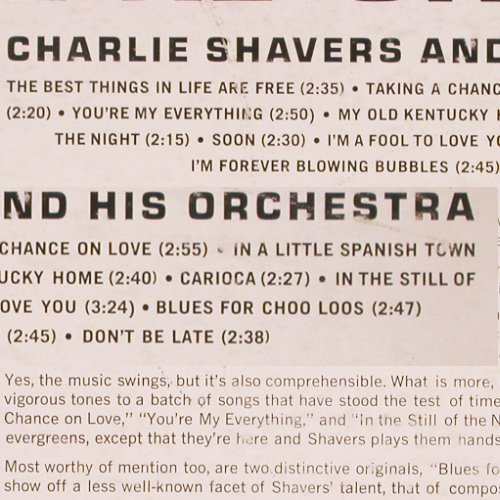 Shavers,Charlie and his Orch.: Like Charlie, vg+/vg-, toc, Everest Records (SDBR 1127), US, 1960 Typ: LP Best.-Nr.: V3985 Preis: 9,00 Euro
