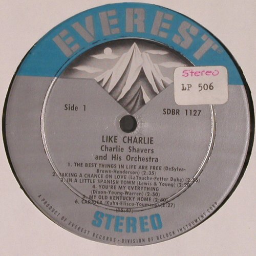 Shavers,Charlie and his Orch.: Like Charlie, vg+/vg-, toc, Everest Records (SDBR 1127), US, 1960 Typ: LP Best.-Nr.: V3985 Preis: 9,00 Euro