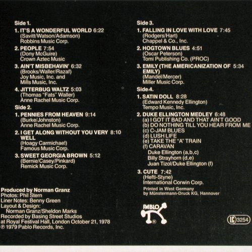 Peterson,Oscar / Bellson / Heard: The London Concert'1978, Foc, Pablo Live(2620 111), D, 1979 - 2LP - V3989 - 24,00 Euro