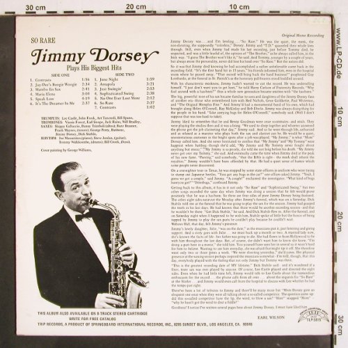 Dorsey,Jimmy: Plays his Biggest Hits, Mono, Trip Jazz(TLP-5815), US,  - LP - V4052 - 7,50 Euro
