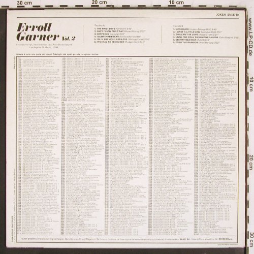 Garner,Eroll: Volume 2, L.A. August 1949, Joker(SM 3719), I,  - LP - V4062 - 7,50 Euro