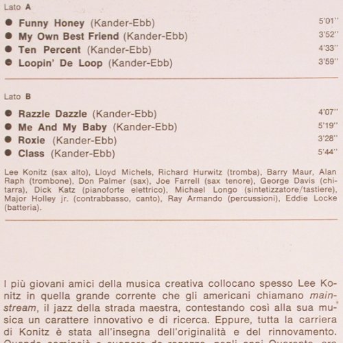 Konitz,Lee - Big Band: Joe Farrell, M.Longo,E.Locke (1975), I Grandi del Jazz (GJ-7), I, Foc, 1980 Typ: LP Best.-Nr.: V4099 Preis: 7,50 Euro