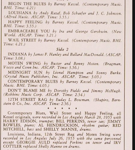 Kessel,Barney: To Swing or not to swing.1955,sign., Contemporary (OJC-317), US, Ri, 1987 Typ: LP Best.-Nr.: V4103 Preis: 17,50 Euro