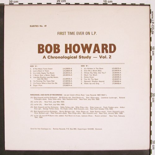 Howard,Bob: All American Swing Groups, Vol.2, Rarities No.49(RARITIES No. 49), DK,1935-36,  - LP - V4325 - 9,00 Euro