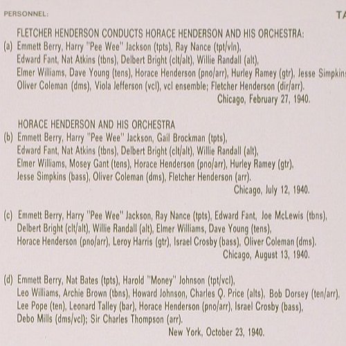 Henderson,Horace: 1940, TAX(m-8013), S,  - LP - V4329 - 9,00 Euro