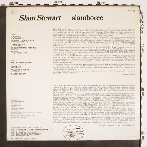 Stewart,Slam: Slamboree (1972), m /vg+, Black & Blue (33.049), F, 1973 Typ: LP Best.-Nr.: V4330 Preis: 9,00 Euro