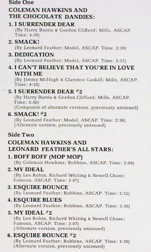Hawkins,Coleman & Frank Wess: The Commodore Years, Foc, m-/vg+, Atlantic(SD2-306), US,  - 2LP - V4333 - 11,50 Euro