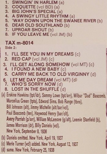 Hawkins,Erskine: Swinging' in Harlem, TAX(m-8014), S,  - LP - V4338 - 12,50 Euro