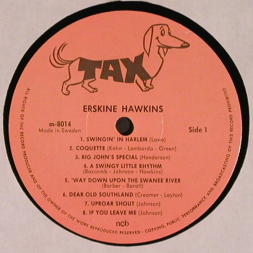 Hawkins,Erskine: Swinging' in Harlem, TAX(m-8014), S,  - LP - V4338 - 12,50 Euro