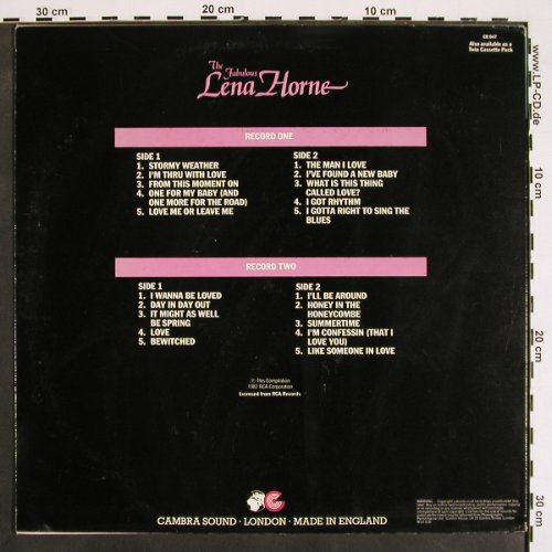 Horne,Lena: The Fabulous (side2 vg+,plays well), Cambra(CR 047), UK, 1982 - 2LP - V4339 - 7,50 Euro