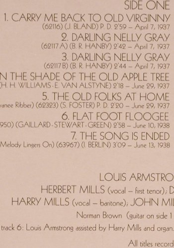 Armstrong,Louis: and the Mills Brothers (1937-1940), MCA Coral(6.21868 AG), D, 1973 - LP - V4344 - 7,50 Euro