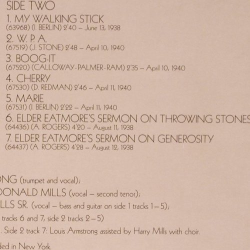 Armstrong,Louis: and the Mills Brothers (1937-1940), MCA Coral(6.21868 AG), D, 1973 - LP - V4344 - 7,50 Euro