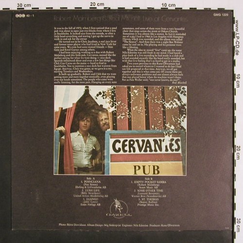Malmberg,Robert & Red Mitchell: Live at Cervantes, Gazell (GMG 1229), S, 1973 Typ: LP Best.-Nr.: V4377 Preis: 12,50 Euro