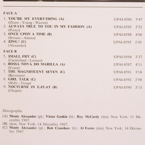 Alexander,Monty: Zing (1967) , Foc, m /vg+, RCA(PL 42777), F, 1978 - LP - V4379 - 9,00 Euro