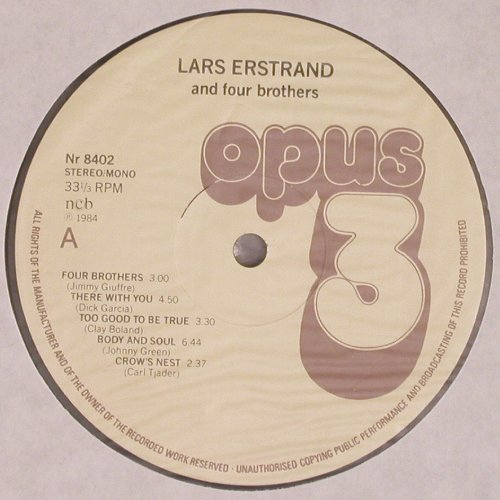 Erstrand,Lars  and Four Brothers: Same, Opus 3(), S, 1984 - LP - V4386 - 20,00 Euro