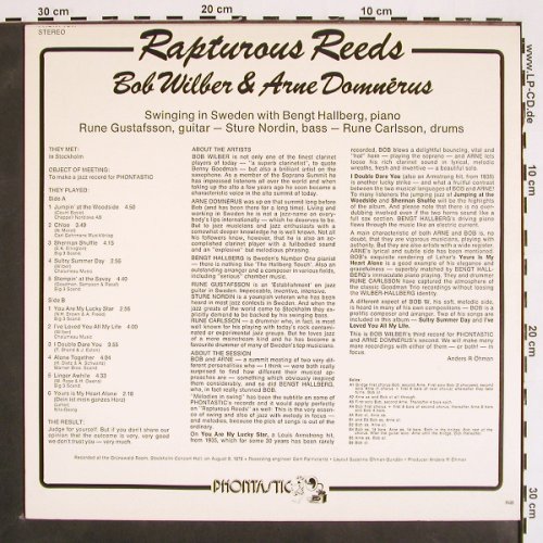 Wilber,Bob & Arne Domnerus: Rapturous Reeds, Phontastic(PHONT 7517), S, 1978 - LP - V4391 - 12,50 Euro