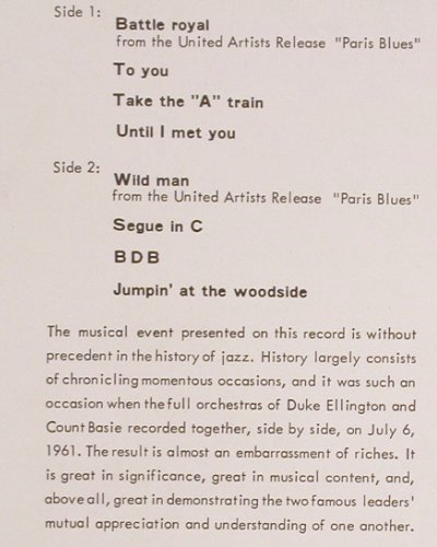 Ellington,Duke / Count Basie: Battle Royal, Duke meets the Count, Philips nonoaural(B 47016 L), S, 1962 - LP - V4393 - 24,00 Euro