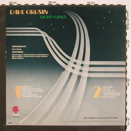 Grusin,Dave: Night-Lines, GRP(GRP-A-1006), SF, 1984 - LP - V4398 - 7,50 Euro