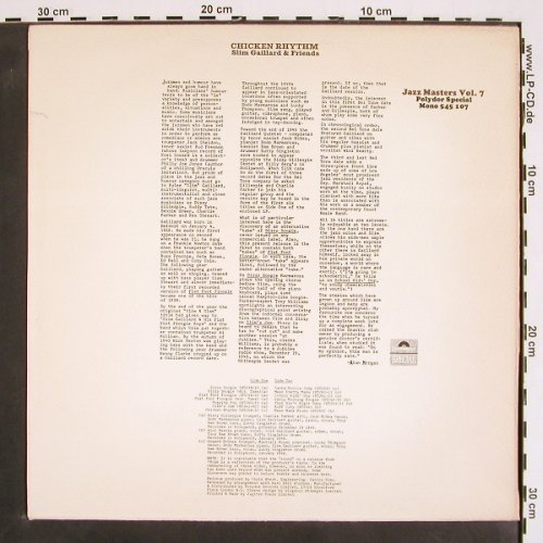 Gaillard,Slim & Friends: Chicken Rhythm,Jazz Master Vol.7, Polydor Special(545 107), UK, Mono, 1969 - LP - V4402 - 12,50 Euro