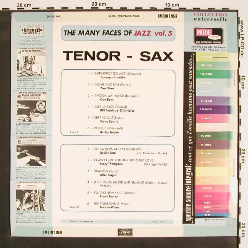 V.A.The Many Faces Of Jazz Vol.5: Tenor-Sax, 12 Tr., Mode Serie/Vogue(CMDINT 9517), F, 1968 - LP - V4404 - 9,00 Euro