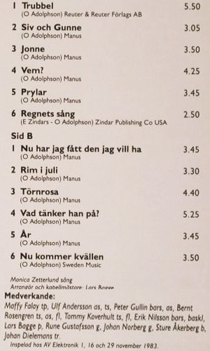 Zetterlund,Monika: sjunger Olle Adolphson, Phontastic (PHONT 7549), S, 1984 Typ: LP Best.-Nr.: V4415 Preis: 12,50 Euro