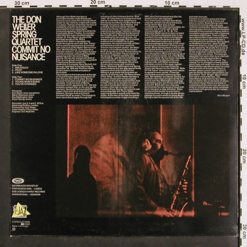 Weller,Don Spring Quartet: Commit No Nuisance, Yes to Jazz (10048), P, 1985 Typ: LP Best.-Nr.: V4522 Preis: 8,00 Euro