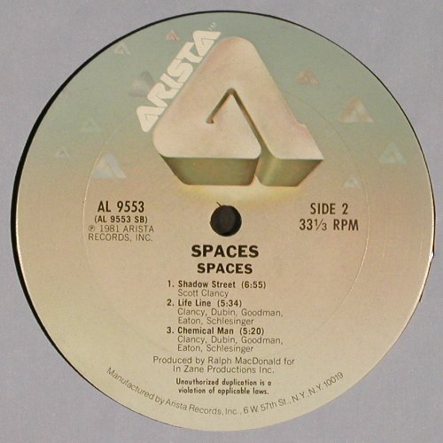 Spaces: Same, m /vg-, Arista (AL 9553), US, CO, 1981 Typ: LP Best.-Nr.: V4568 Preis: 5,00 Euro
