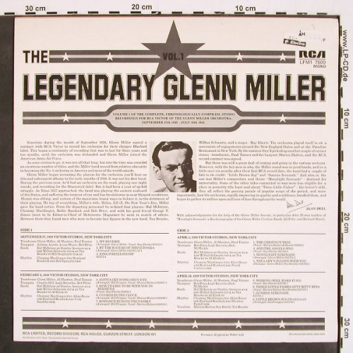 Miller,Glenn & His Orch.: The Legendary Vol.1 (1938-39), RCA (LFM1 7500), D, Mono, 1974 Typ: LP Best.-Nr.: V4603 Preis: 7,50 Euro