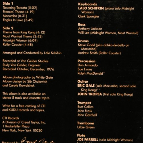 Schifrin,Lalo: Towering Toccata, Foc, m-/vg+, CTI (7-5003), US, 1977 Typ: LP Best.-Nr.: V4697 Preis: 7,50 Euro
