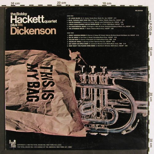 Hackett,Bobby - Quartett: plus Vic Dickenson, Foc, Project 3 (PR 5034 SD), US, 1969 Typ: LP Best.-Nr.: V4709 Preis: 9,00 Euro