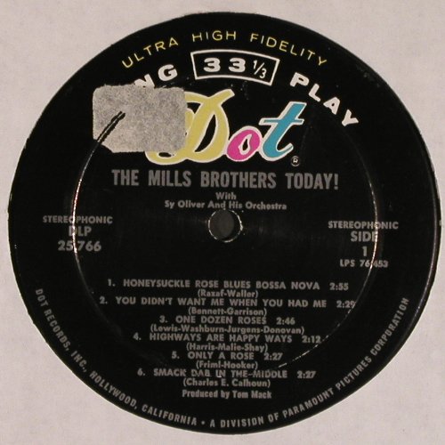 Mills Brothers: With Sy Oliver and his Orch., Dot (DLP 25766), US, m-/vg- Typ: LP Best.-Nr.: V4710 Preis: 7,50 Euro