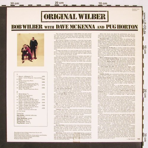 Wilber,Bob with D.McKenna & P.Horto: Original Wilber, m-/vg+, Phontastic (PHONT 7519), S, 1979 Typ: LP Best.-Nr.: V4716 Preis: 9,00 Euro
