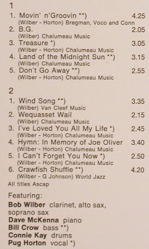 Wilber,Bob with D.McKenna & P.Horto: Original Wilber, m-/vg+, Phontastic (PHONT 7519), S, 1979 Typ: LP Best.-Nr.: V4716 Preis: 9,00 Euro