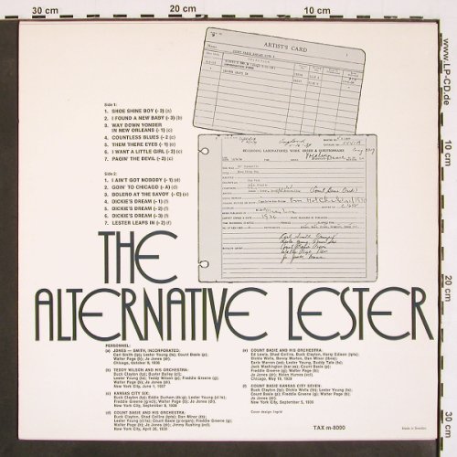Young,Lester: The Alternative Lester (1936-1939), TAX (m-8000), S, 1975 Typ: LP Best.-Nr.: V4717 Preis: 12,50 Euro