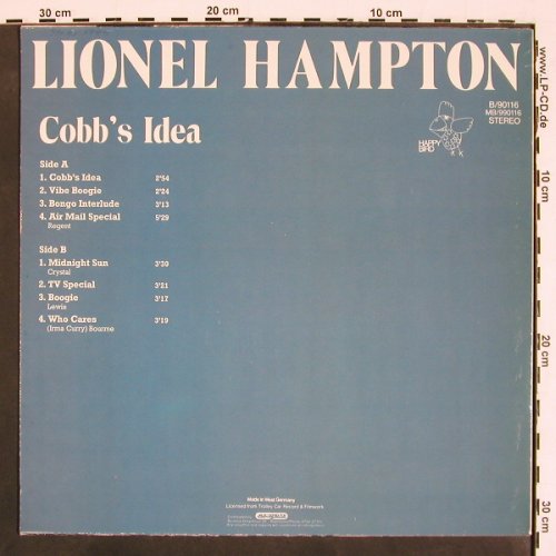 Hampton,Lionel: Cobb's Idea (hist.rec.), Happy Bird (B 90116), D Typ: LP Best.-Nr.: V4720 Preis: 9,00 Euro