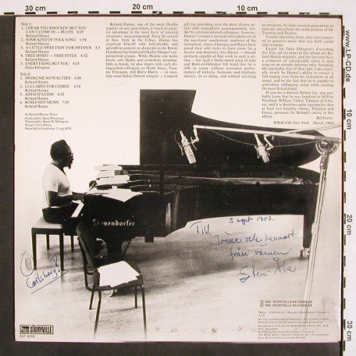 Hanna,Sir Roland: Swing me no Waltzes, WOC, Storyville (SLP-4018), US, 1980 Typ: LP Best.-Nr.: V4721 Preis: 17,50 Euro