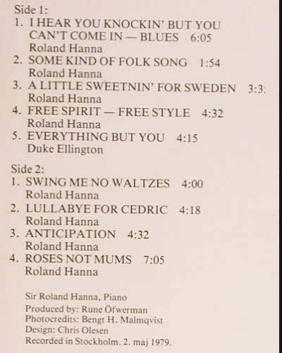 Hanna,Sir Roland: Swing me no Waltzes, WOC, Storyville (SLP-4018), US, 1980 Typ: LP Best.-Nr.: V4721 Preis: 17,50 Euro