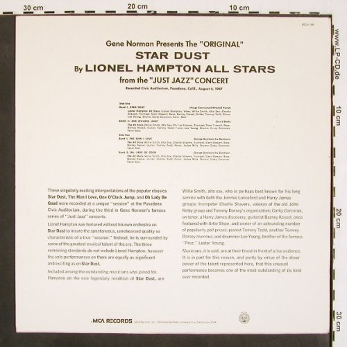 Hampton,Lionel: Star Dust by L.H.'s All Stars(1947), MCA (MCA-198), US Typ: LP Best.-Nr.: V4728 Preis: 9,00 Euro