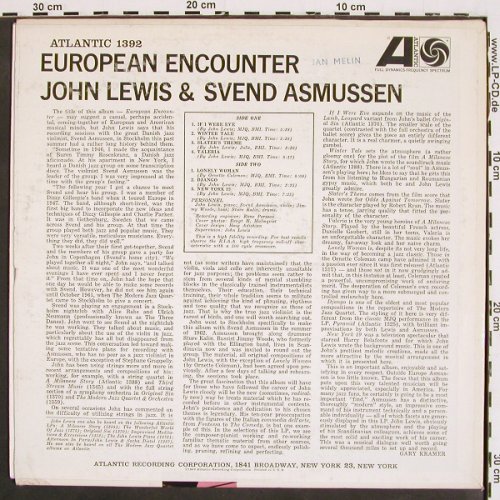 Lewis,John & Svend Asmussen: European Encounter, m-/vg+, Atlantic (1392), US, woc, 1962 Typ: LP Best.-Nr.: V4753 Preis: 12,50 Euro