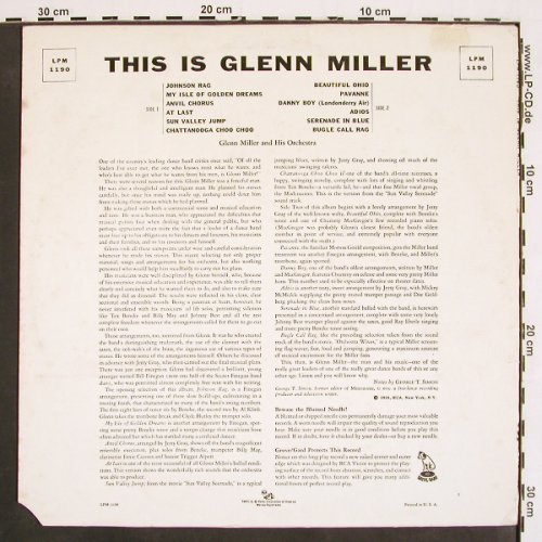 Miller,Glenn: This Is G.M. (1939-1942), RCA (LPM-1190), US, CO Typ: LP Best.-Nr.: V4767 Preis: 7,50 Euro