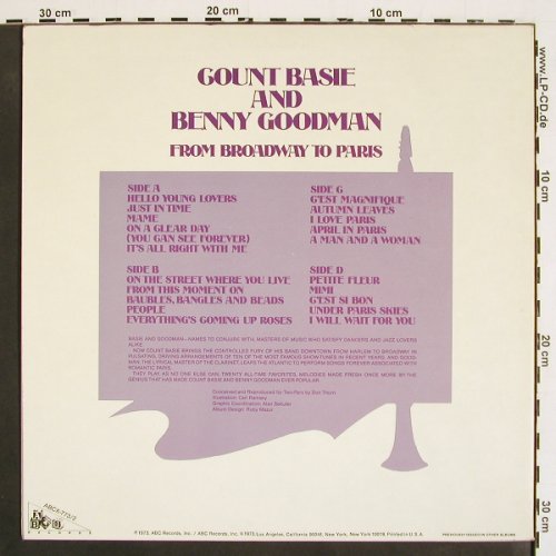 Basie,Count and Benny Goodman: from Broadway to Paris, Foc, ABC Records (ABCX-773/2), US, 1973 Typ: 2LP Best.-Nr.: V4781 Preis: 37,00 Euro